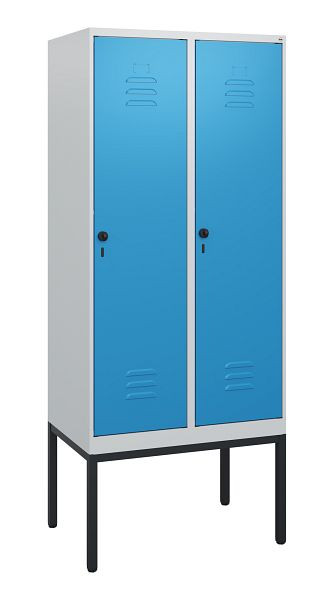C+P Umkleidespind Classic PLUS, Gestell, 2 Abteile, 1950x800x500mm, 7035/5012, Drehriegel, 0800305-22 S10004