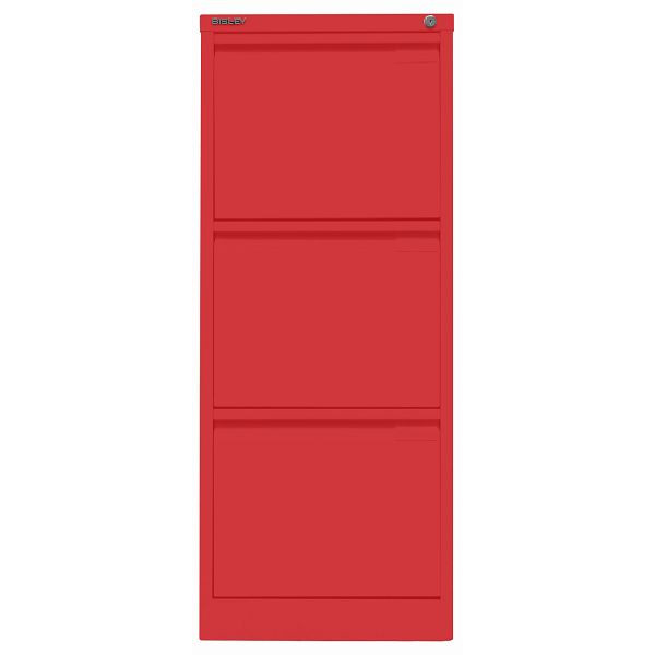 Bisley Hängeregistraturschrank, einbahnig, 3 HR-Schubladen, 670 kardinalrot, 3633670