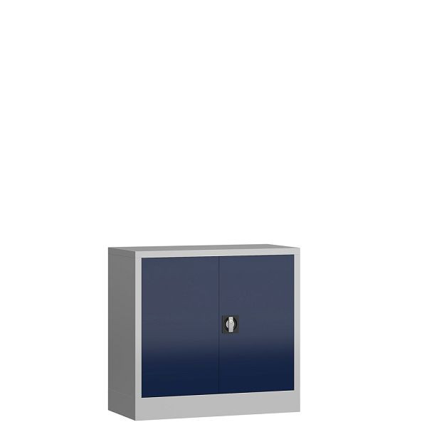 Lüllmann ClassiX Flügeltürenschrank, 750 x 800 x 380 mm, lichtgrau/enzianblau, X-530301