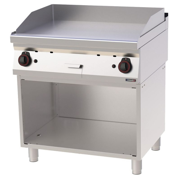 Casselin Snackplatte Gusseisen glatt mit Unterbau Gas 80 - Linie 700, C7PASFLG80S