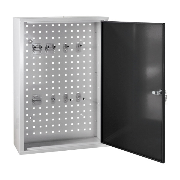 ADB Werkzeug-Wandschrank, 1Tür+8-teiliges Hakenset, 7035/7016, 52599