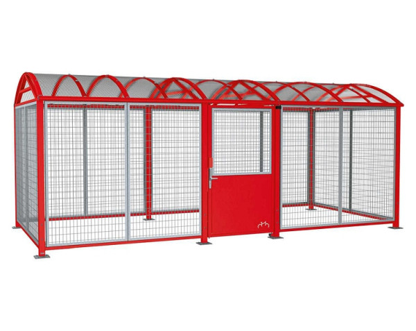 Procity Abschließbare Überdachung Vierkantrohr "Xl", mit Seitenverkleidung+Tür, Drahtgitter Feuerverzinkt, Digital-Zahlencode, RAL 3020, 529095D.3020
