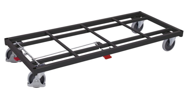 VARIOfit Schwerlastwagen, Ladefläche: 2.080 x 880 mm, RAL 7016 anthrazitgrau, Radsatz: Bereifung aus Gummi, zu-1229/AG