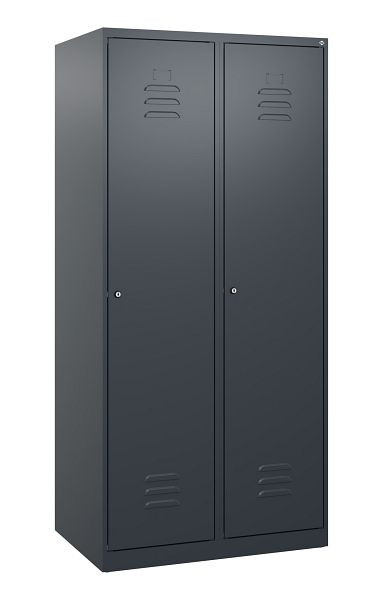 C+P Umkleidespind Classic PLUS, 2 Abteile, 1700x800x500mm, 7016/7016, Zylinderschlösser, 0800007-22 S10024