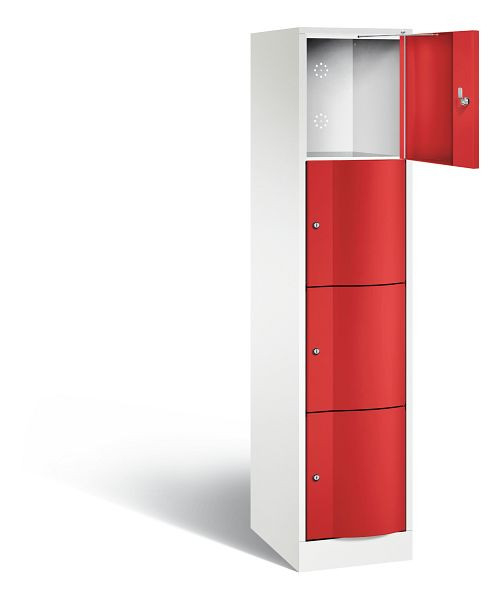 C+P Schließfachschrank Resisto, H1950xB396xT540mm, Farbe: Verkehrsweiß / feuerrot, 8470-172 S10054