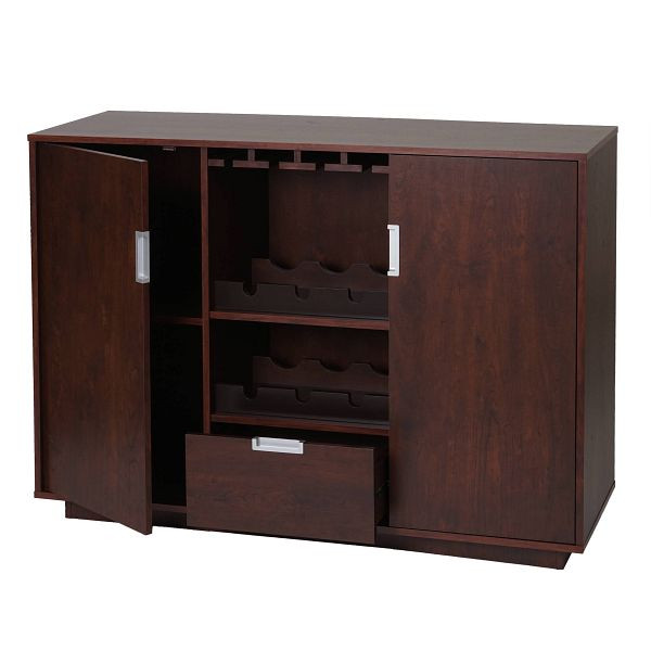 Mendler Weinschrank HWC-F64, Weinregal Flaschenregal Holzregal, Vintage 90x120x40cm, Walnuss-braun, 70211+70212