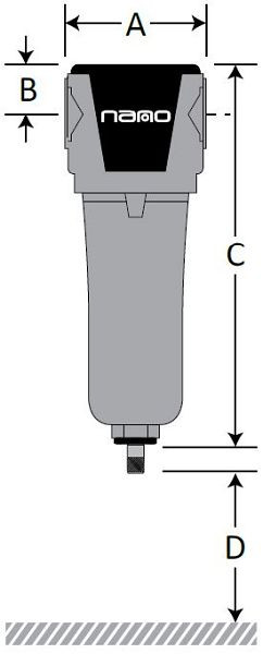 nano Zentrifugal-Wasserabscheider BSPP 3/4" Durchflussleistung: 212 Nm³/h, NFB 0125 WS