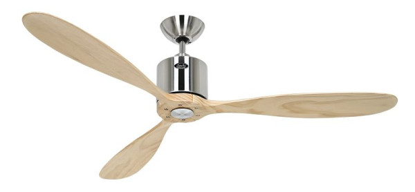 CasaFan Deckenventilator Aeroplan Eco Chrom gebürstet-Massivholz natur, 313247