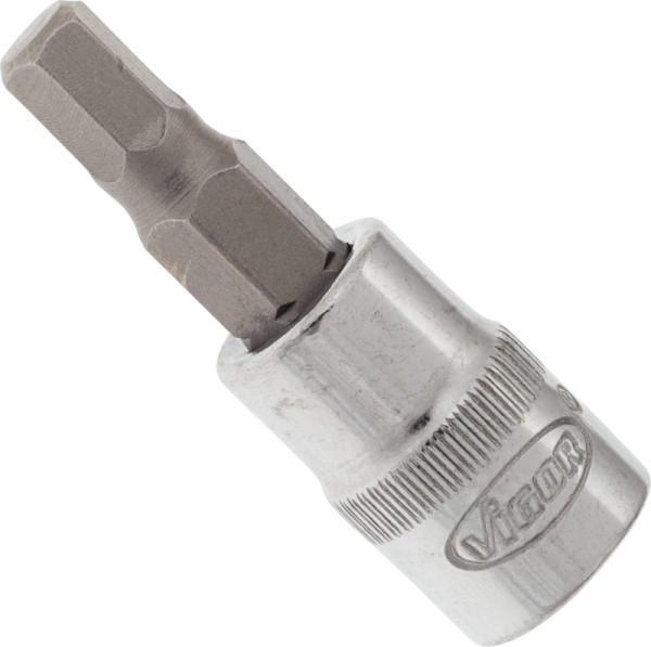 VIGOR Schraubendreher-Einsatz, Vierkant hohl 6,3 mm (1/4 Zoll), Innen-Sechskant Profil, 5 mm, V2432N