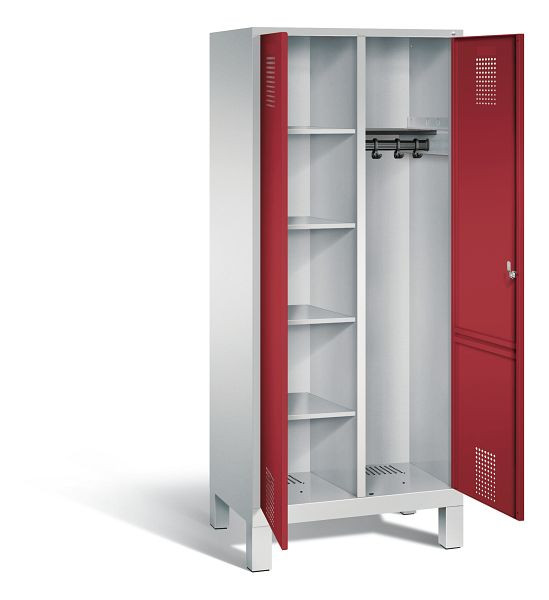 C+P Putzmittel-Spind Evolo, H1850xB810xT500mm, Farbe: Lichtgrau / Rubinrot, 48060-22 S10039