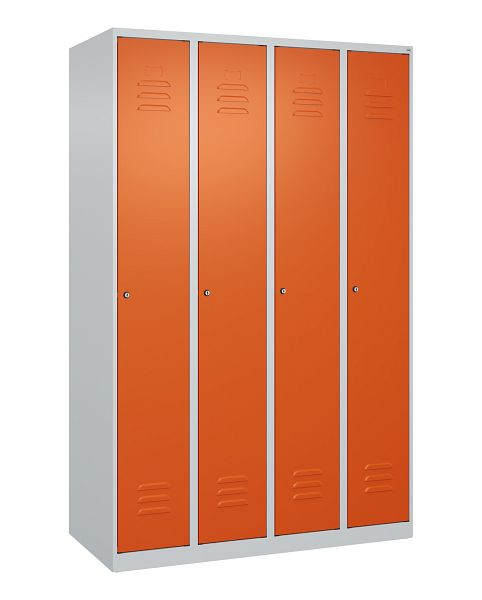 C+P Umkleidespind Classic PLUS mit Mitteltrennwand, 4 Abteile, 1850x1200x500mm, 7035/2004, Zylinderschlösser, 080000-40F S10031
