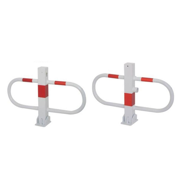 Stein HGS Parkplatzsperre -umlegbar-, mit Profilzylinderschloss, mit roten Leuchtstreifen, zum Einbetonieren, 4709uz-470.58470.60