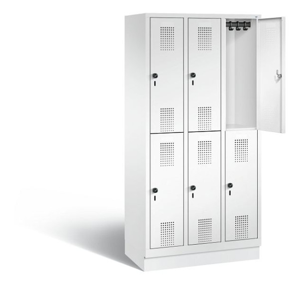 C+P Spind doppelstöckig Evolo, H1800xB900xT500mm, Farbe: Verkehrsweiß, 48320-30 S10268