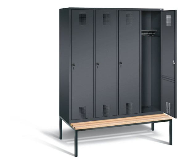 C+P Garderobenschrank Evolo, H2090xB1590xT815mm, Farbe: Schwarzgrau, 48050-42 S10054