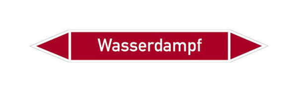 Schilder Klar Rohrleitungskennzeichen Wasserdampf, 33000x90 mm Folie selbstklebend, 101502/95