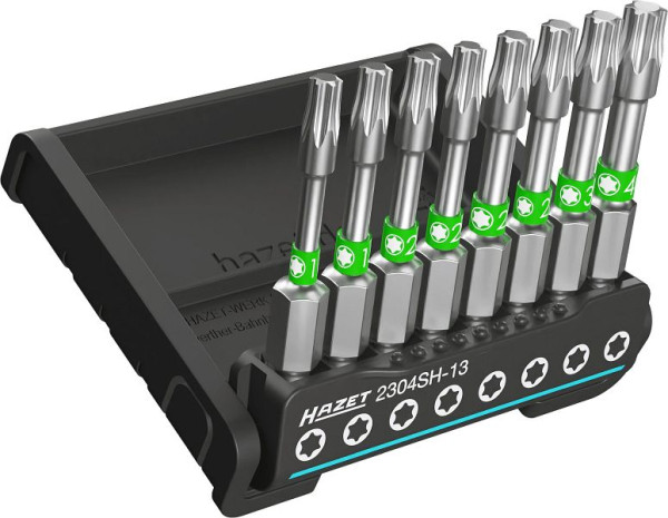 Hazet SmartHolder mit 8 Bits, lang, Sechskant 6,3 (1/4 Zoll), Innen TORX® Profil, T10 – T40, Anzahl Werkzeuge: 8, 2304SH-13