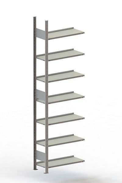 Meta Büro Steckregal Compact AR 2500x750x300 mm, RAL 7035, Bodenanzahl: 7, 200178021