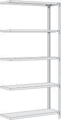 Regalwerk RUDI-Schraubregal 350 - Anbauregal HxBxT 2000x1280x600mm mit 5 Stahl-Fachböden, B5-23513-60