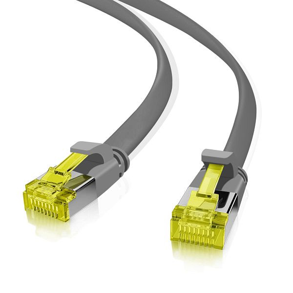 Helos ultra flaches Patchkabel U/FTP Cat 6a grau 3,0m, 205222