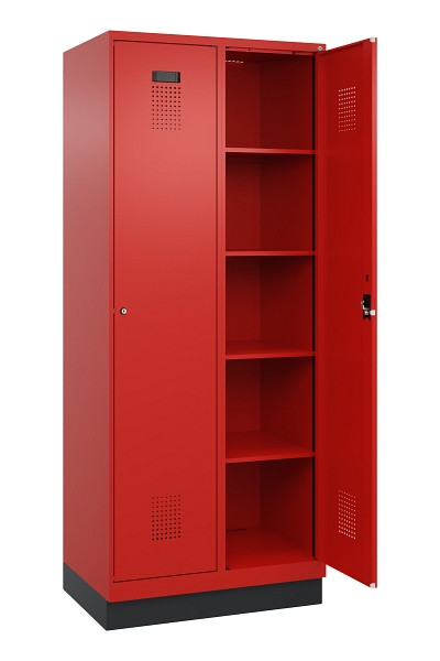C+P Wäsche-Spind Evolo PLUS, mit Sockel, 2 Abteile, 1950x800x500mm, 3020/3020, Verschluss Zylinderschloss, Ablageböden 8, 049020-22B S10052