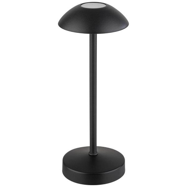 APS "ALVA" Kabellose USB-C Tischleuchte, Fartemperatur und Helligkeit einstellbar, spritzwasssergeschützt IP 54, Schwarz, 17036