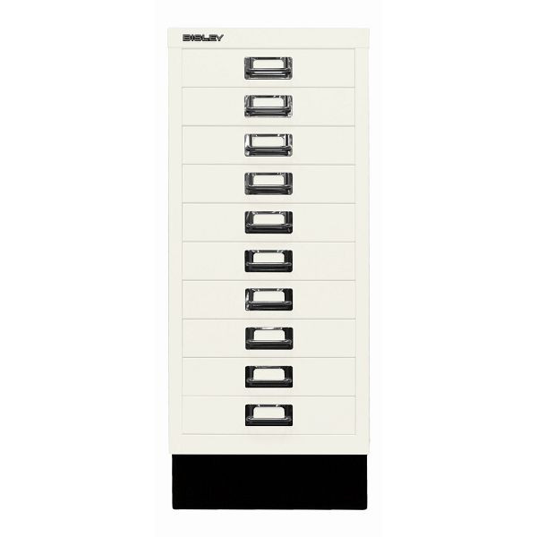 Bisley MultiDrawer™, Inkl. Sockel, DIN A4, 10 Schubladen, 196 verkehrsweiß antibakteriell, L2910S196