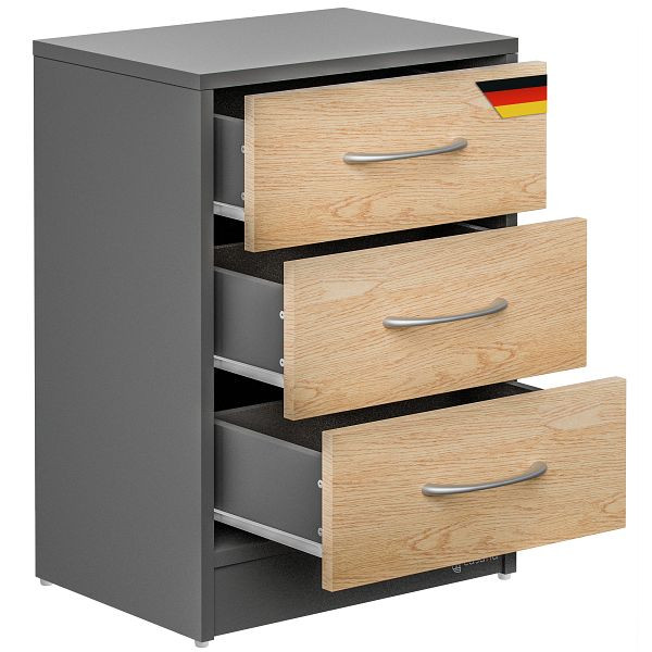 casaria Nachttisch Eloise Holz/Grau 54x39x28cm, 109459, 4251779111510
