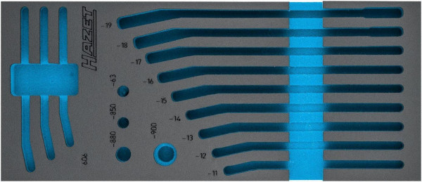 Hazet 2-Komponenten Weichschaum-Einlage, für 163-515/16 Abmessungen / Länge: 392 mm x 172 mm Ordnungssystem Größe: 1/3+ (172 x 392 mm), 163-515L