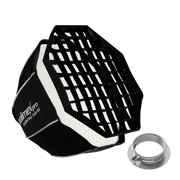 Walimex pro Essential Softbox Octagon 60cm + Softboxadapter für Profoto (Außendurchmesser: 15,2 cm), um 360° drehbar, 1023466