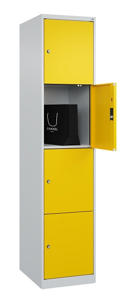C+P Schließfachschrank Evolo PLUS, 4 Fächer, 1850x400x500mm, 7035/1023, 049000-124 S10001