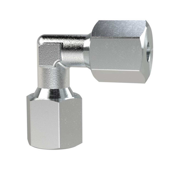 Riegler Winkel-Verschraubung, Rohr-Außen-Ø 10 mm, Stahl verzinkt, 100 bar, 159739
