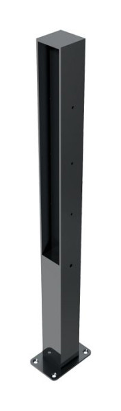 Schake Stilpoller Stahlrohr 70 x 70 mm Serie 4073B, ortsfest, für Dübel Befestigung mit Bodenplatte 100 x 150 mm, 4073PB