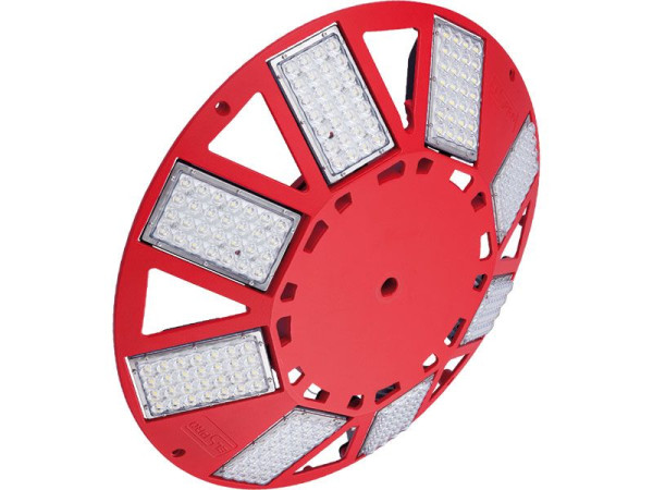 ELSPRO Großflächenleuchte 2.1, 8x45W, 230VAC, 10m 2x1,0mm², rot, 41.574 lm, dimmbar, N8RTD3001