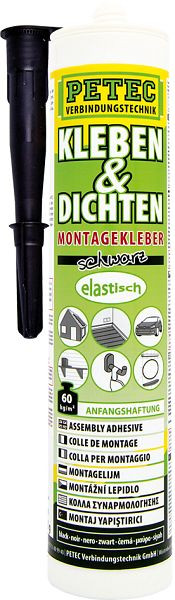 Petec Kleben & Dichten, Schwarz, 290ml, VE: 12 Stück, 94729