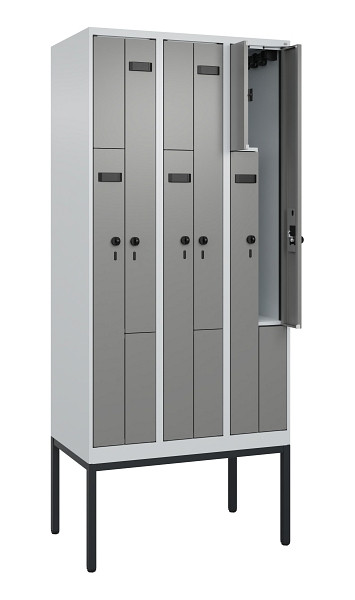 C+P Z-Spind Evolo PLUS, Gestell, 6 Fächer, 2120x900x500mm, 7035/0004, Drehriegel, 0490337-306 S10009
