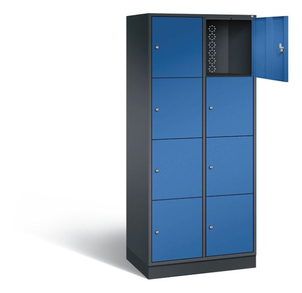 C+P XL-Schließfachschrank Intro, H1950xB820xT490mm, Farbe: Schwarzgrau / Enzianblau, 8470-202 S10212