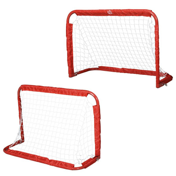 HOMCOM Fußballtor-Set, 2 klappbare Minitore, Metallrahmen, inkl. Werkzeug, 90 x 36 x 60 cm, A62-027RD