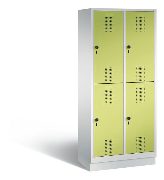 C+P Spind doppelstöckig Evolo, 2 Abteile, H1800xB810xT500 mm, Grau/Viridingrün, 48320-22 S10112