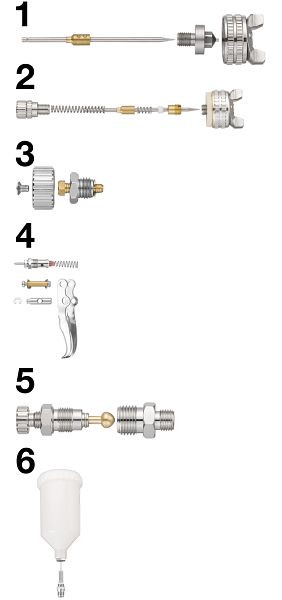 Prevost Set zur Druckluftregelung + Stecknippel, Ersatzteile für Lackierpistolen CAR G05, CAR G05K5