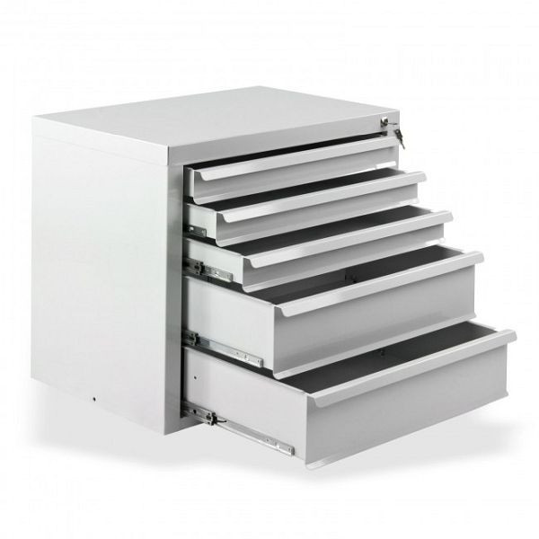 ADB Schubladenschrank "MAMMUT" 5 Schubladen, Farbe Komplett: grau, RAL 7035, Maße BxTxH: 70x43, 5x60 cm, 24776