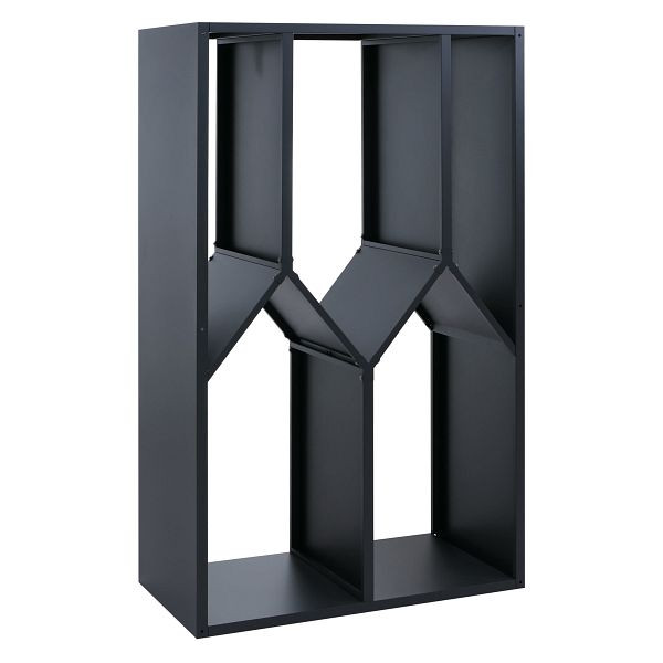 Mendler Brennholzlager HWC-P76, Kamin-/Feuerholzregal Holzlager Holzunterstand Outdoor Metall 160x95x50cm, anthrazit, 199740+199741