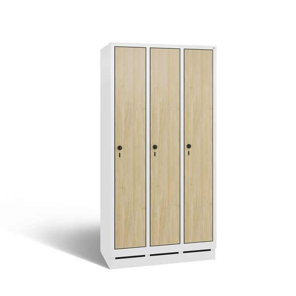 C+P Spind Evolo, 3 Abteile, H1800xB900xT500 mm, Weiß/MDF Eiche, 48020-30 S11094