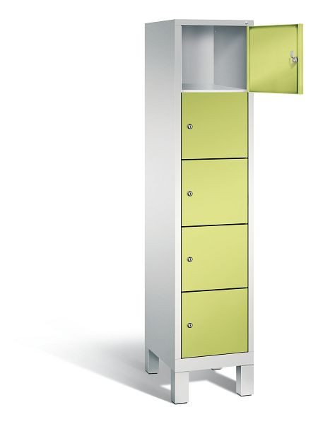 C+P Schließfachschrank Evolo, H1850xB420xT500mm, Farbe: Lichtgrau / Viridingrün, 48010-125 S10048