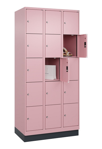 C+P Schließfachschrank Evolo PLUS, mit Sockel, 15 Fächer, 1950x900x500mm, 3015/3, 049020-305 S10024