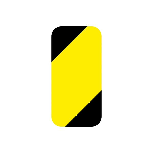 Eichner Stellplatzmarker "I-Stück", Schenkelbreite 50 mm, Länge 100 mm, für glatte Gründe innen, widerstandsfähig, gelb/schwarz, 9225-20041-311