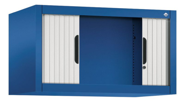C+P Rollladenschrank Omnispace, H450xB800xT420mm, Farbe: Enzianblau / Lichtgrau, Griffmulde, 3261-00 S10055