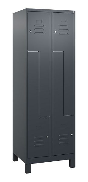 C+P Z-Spind Classic PLUS, Füße, 4 Abteile, 1800x600x500mm, 7016/7016, Zylinderschlösser, 0800137-204 S10027