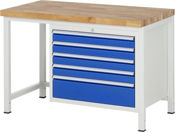 RAU Werkbank Serie 8000 - Modell 8268, B1250 x T700 x H840 mm, Systemunterbau B1245 x T650 x H800 mm, 03-8268A1-127B4S.11