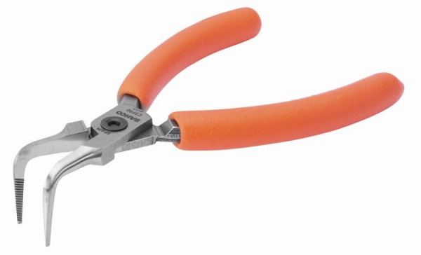 Bahco Präzisions-Nadelzange, 90° gebogene Spitze, geriffelte Backen, PVC-Griffe, 125 mm, C3790
