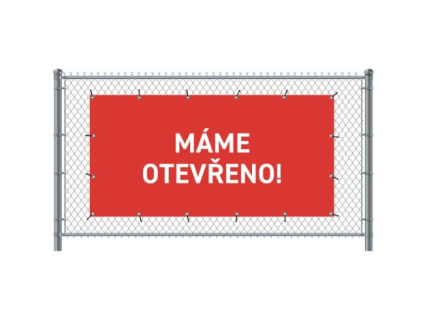 Showdown Displays Zaun-Banner 200 x 100 cm Geöffnet Tschechisch Rot, FBG200-100-I713